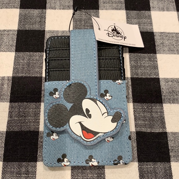 Disney Mickey Mouse Denim ID Wallet - Picture 1 of 5